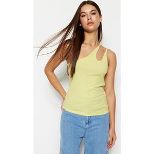 Trendyol Zwarte Gebreide Blouse Met Één Schouder En Koord Twoss21Bz0563