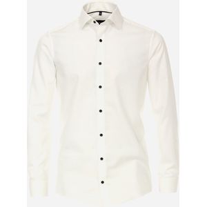 VENTI modern fit overhemd - popeline - wit met dubbele manchet - Strijkvrij - Boordmaat: 42