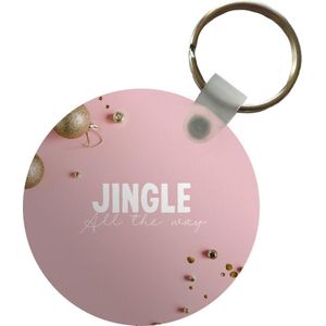 Sleutelhanger - Winter - Kerstballen - Goud - Plastic - Rond - Uitdeelcadeautjes - Kerst - Cadeau - Kerstcadeau voor mannen en voor vrouwen