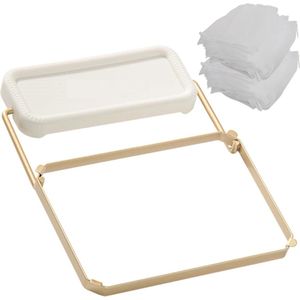 Gootsteen organizer - Gootsteen afval netje(Wit) - Gootsteenontstopper -Gootsteen Zeef Netto- Sink Filter Rack Anti-Blokkeren Wegwerp-Fijne Mesh Filter Aanrecht Zeef Mesh Tas voor Keuken- Spoelbak - incl. 50 netjes