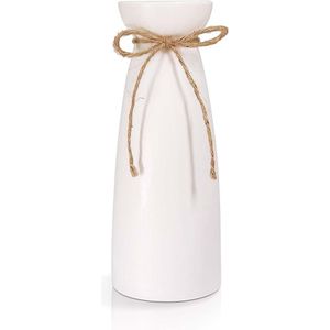 Vaas wit, keramische vaas voor pampasgras, bloemenvaas in minimalistische stijl voor modern tafelrek, woondecoratie, geschikt voor open haard, slaapkamer, keuken, woonkamer, tafelopzetstukken, bureau