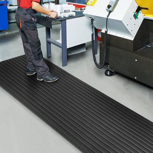 FLOORDIREKT Anti-Vermoeidheidsmat - Softer-Work-Mat - Werkplaatsmat - Zwart - 60 x 200 cm