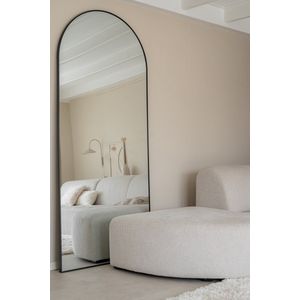 Nordic Style® Boogspiegel 210x90cm | Zwart | Scandinavische Spiegels | Halfrond | Pas spiegel | Staande spiegel | Kleedkamer spiegel