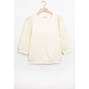 Sissy-Boy - Wit sweatshirt met broderie anglaise