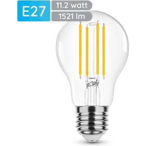 Modee E27 LED Lamp 11.2W - 1521lm - 2700K - Warm Wit - LED Filament Globe A60 - Vervangt 100W Halogeen Gloeilamp