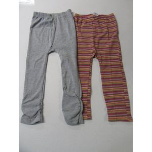 noukie's , meisje , legging set , grijst en streep, 110 - 5 jaar