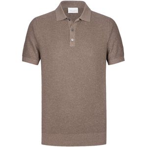 Profuomo slim fit heren polo - bruin