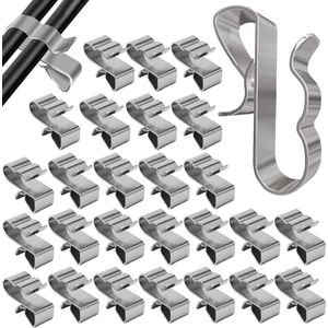 60 stuks kabelclips voor hangers van roestvrij staal - draadclips voor zonnepaneelkabel - kabelklemmen bevestiging