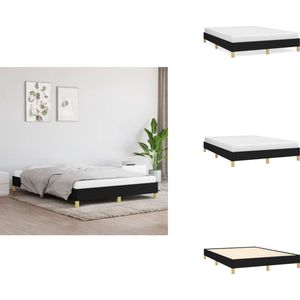 vidaXL Bedframe - Bedframe - Bed - Slaapmeubel - Bedframe zonder matras stof zwart 160x200 cm