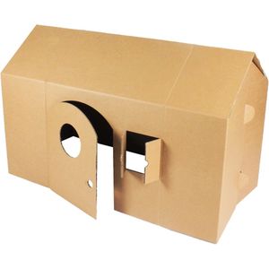 Kartonnen Kinder Speelhuis - Speelhuis - Kartonnen speelgoed - 100% recyclebaar - 126x62x82 cm - Helemaal te versieren met verf - Cadeau van Duurzaam Karton - KarTent