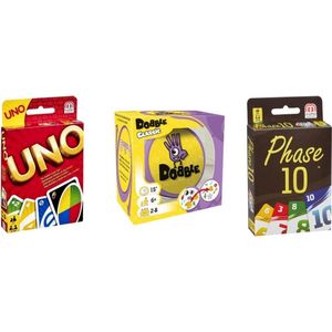 Spellenbundel - 3 Stuks - Uno & Dobble Classic & Phase 10