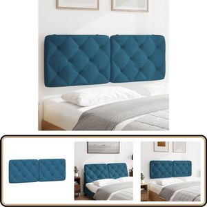 vidaXL Hoofdbordkussen 140 cm Fluweel Blauw Hoofdbordkussen - Fluweel - Blauwwoonkamerdecoratie - Hoofdsteun - Luxe Hoofdbord