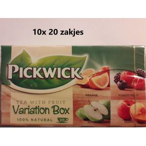 Pickwick thee - Variatiebox - sinaasappel, appel, perzik & bosvruchten - Multipak 10x 20 zakjes