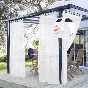 Luxiba - Outdoor gordijnen transparant outdoor gordijnen met afneembare lussen voor terras & paviljoen decoratieve gordijn outdoor gordijn waterdicht ,2 stuks h 274 x b 137 cm, wit