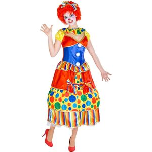 dressforfun - Vrouwenkostuum clown Fridoline XXL - verkleedkleding kostuum halloween verkleden feestkleding carnavalskleding carnaval feestkledij partykleding - 300781