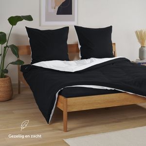 Blumtal Dekbedovertrek Set Tweekleurig - Luxe Beddengoed - 155 x 220 cm - 2 x Kussensloop 40 x 80 cm - Zwart en Wit