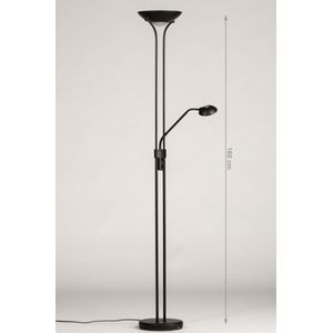 Lumidora Vloerlamp 74215 - FOSHAN - 2 Lichts - Ingebouwd LED - 18.0 Watt - 1620 Lumen - 2700 Kelvin - Zwart - Metaal - Met dimmer - ⌀ 25 cm