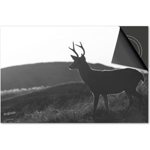 Inductie beschermer 78x52 - afdekplaat inductie mat - Dietrix Kookplaat beschermer - Exclusief - Herfst - Hert zwart wit