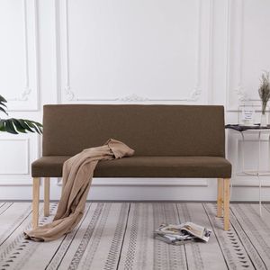 vidaXL Bankje - 139,5 cm - Bruin & Naturel Design Bank - Houten Bank - Klassieke Bank - Salontafel - Stoffen Bank - Livingroom Meubels - Binnenhuisdecoratie - Bruine Bank - Naturele Bank