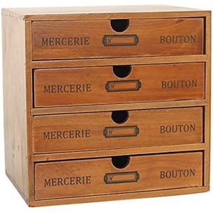 Stellar Bureauladedoos - Opbergdoos - Vintage sieradendoos - Houten kist - Lade-organizer - Kast - Kastje met lades - Houten tafelkastje - Organizer - Sieradenkistje - Houten kist met lade