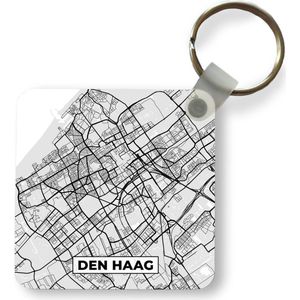 Sleutelhanger - Uitdeelcadeautjes - Stadskaart - Den Haag - Grijs - Wit - Plastic