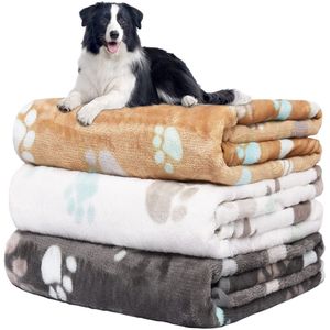 Inovra ® Zachte en Warme Huisdierendekens met Speelse Botprint voor Diverse Huisdieren