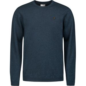 No Excess Mannen Timeless Basics Two-Tone Sweater Donkerblauw XXL