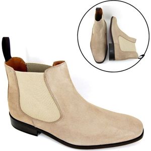 Stravers - Beige Chelsea Boots Maat 38 Heren Kleine Maten Nette Enkellaarzen