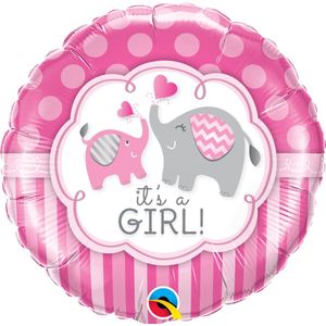 Qualatex - Folieballon its a Girl Olifantjes