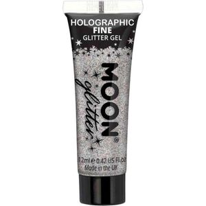 Moon Creations - Moon Glitter - Holographic Fine Glitter Gel Glitter Make-up - Zilverkleurig