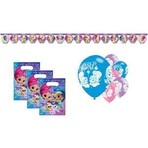 Amscan - Nickelodeon - Shimmer en Shine - Letterslinger – Feest ballonnen - 200 Cm – Uitdeelzakjes - Roze - Kinderfeest - Versiering - Verjaardag.