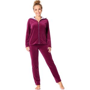 Merry Style – Dames Huispak – Vrijetijdspak – Velours – MS-MG-SUIT5-n – Pruim/paars – XXXL
