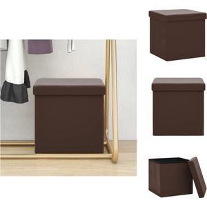 vidaXL Opbergkruk - Bruin PVC en MDF - 38x38x38 cm - Comfortabele zitting - Krukje