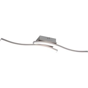 LED Plafondlamp - Plafondverlichting - Trion Ritonu - 10W - Natuurlijk Wit 4000K - Dimbaar - Rechthoek - Mat Nikkel - Aluminium