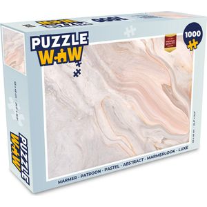 Puzzel Marmer - Patroon - Pastel - Abstract - Marmerlook - Luxe - Legpuzzel - Puzzel 1000 stukjes volwassenen