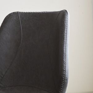 Dimehouse Industriële Barkruk Boran - 67 cm - Antraciet - Kunstleer
