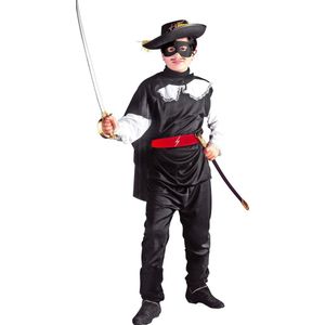 Zorro Kostuum | Zorro Ruiter Kostuum Jongen | Maat 140 | Carnaval kostuum | Verkleedkleding
