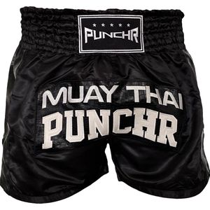 PunchR™ Muay Thai Short Crocodile Zwart Wit maat M