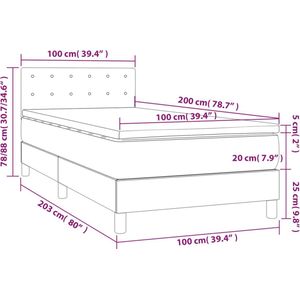 vidaXL-Boxspring-met-matras-stof-donkerbruin-100x200-cm