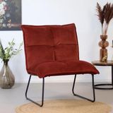 Bronx71® Fauteuil velvet Malaga koper - Zetel 1 persoons - Relaxstoel - Fauteuil koper - Kleine fauteuil - Fauteuil velvet - Velours - Fluweel stof
