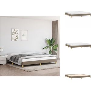 vidaXL Bedframe - Serene - Meubelen - 203 x 203 x 25 cm - Taupe - Bed