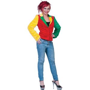 Funny Fashion - Limburgs Mooiste Jasje Vrouw - Rood, Geel, Groen - Maat 44-46 - Carnavalskleding - Verkleedkleding