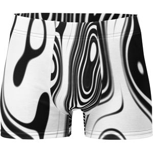 II THE MOON zwart wit Boxershort met unieke psychedelische RETRO ART ontworpen door Moon