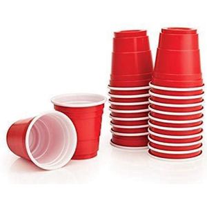 SuperTilt® - Mini Red Shot Cups - 50 stuks - Shotglas - Shots - Rode beker - Red Cup - Feest Benodigdheden - Wegwerp