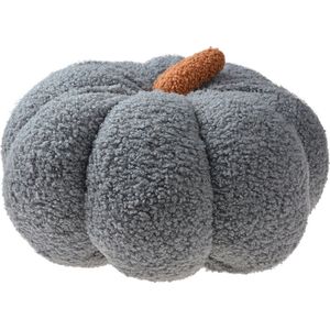 Clayre & Eef Sierkussen Pompoen Ø 28x18 cm Grijs Synthetisch