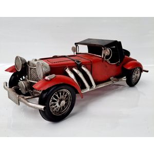 Blikken Oldtimer 8AT4286 - Oldtimer decoratie mercedes model - race car - vintage - lengte 34 cm