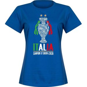 Italië Champions Of Europe 2021 T-Shirt - Blauw - Dames - M - 10