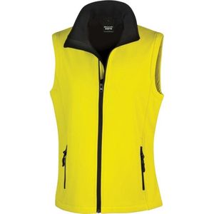 Softshell casual bodywarmer geel voor dames - Sportkleding hardlopen/zeilen - Mouwloze vesten M