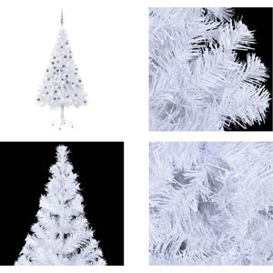 vidaXL Kunstkerstboom met LED's en kerstballen 620 takken 180 cm - Kunstkerstboom - Kunstkerstbomen - Kerstboom - Kerstdecoratie