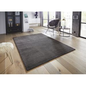 Flycarpets Elle Decoration - Modern Design Vloerkleed - Laagpolig - Effen - Antraciet - 120x170 cm